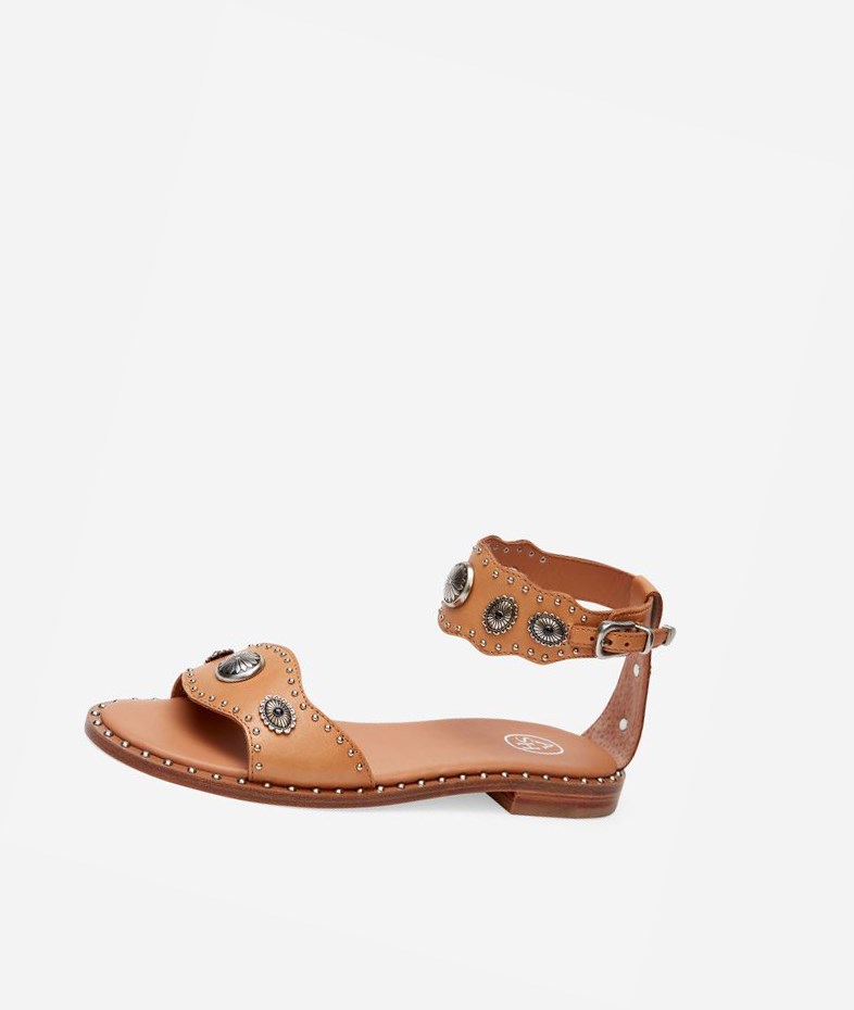 Nude Women's ASH Poker Flat Sandals | 460DFMNHO