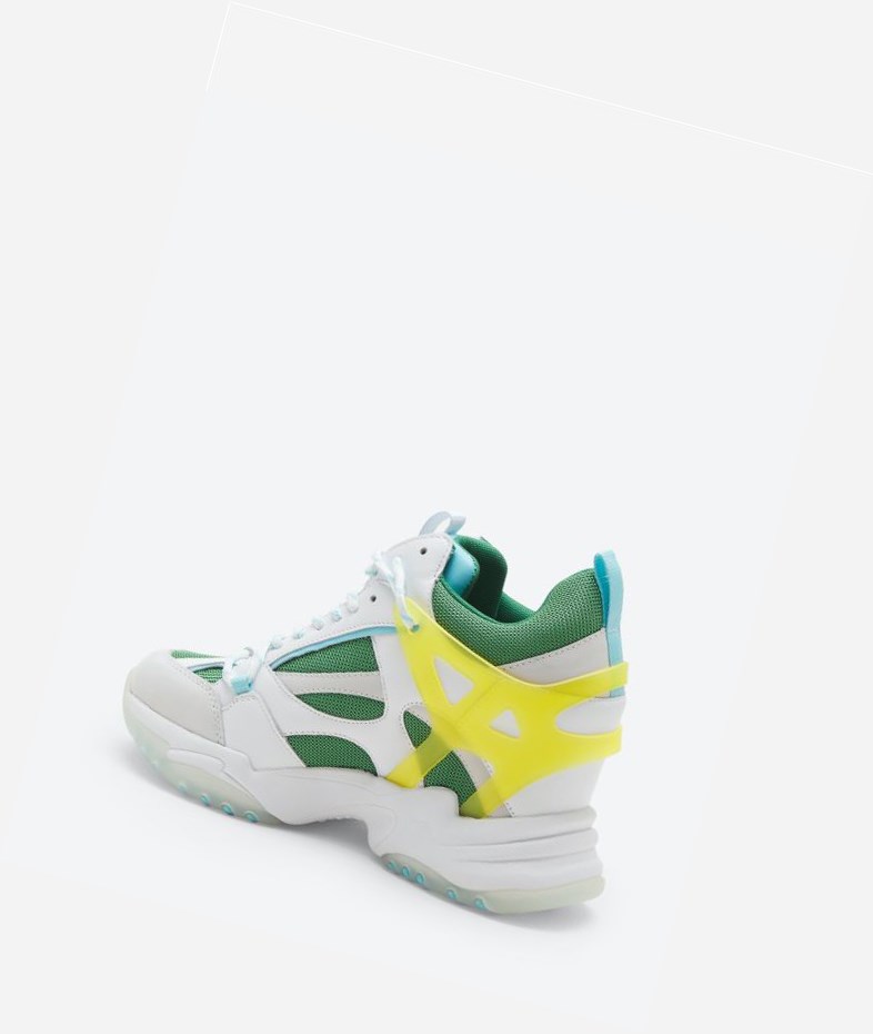 Off White / Ecco Green / White Women's ASH Impuls High-Top Sneakers | 506KHFPZM