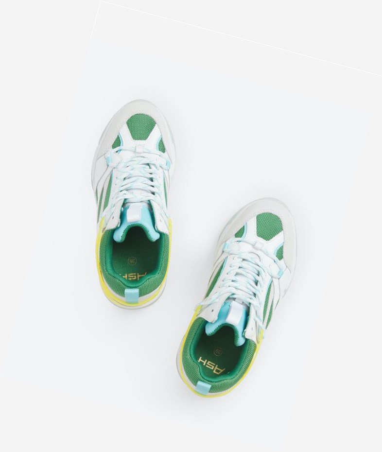 Off White / Ecco Green / White Women's ASH Impuls High-Top Sneakers | 506KHFPZM