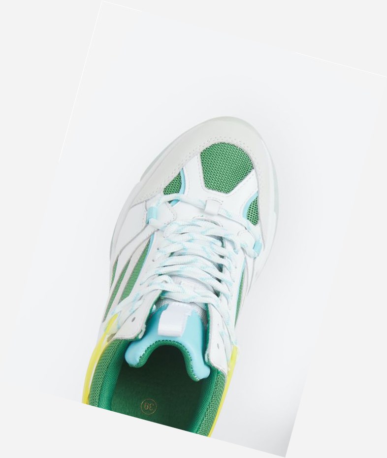 Off White / Ecco Green / White Women's ASH Impuls High-Top Sneakers | 506KHFPZM