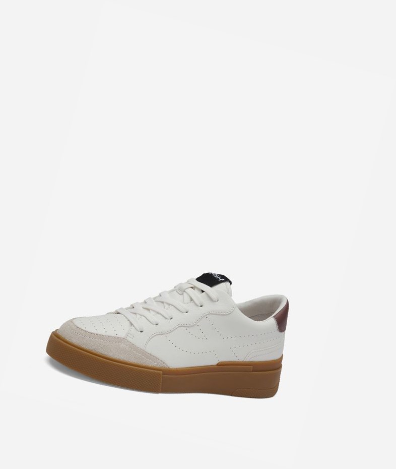 Off White / White / Dark Pinkwood Women's ASH Free Low-Top Sneakers | 047RKGLJV