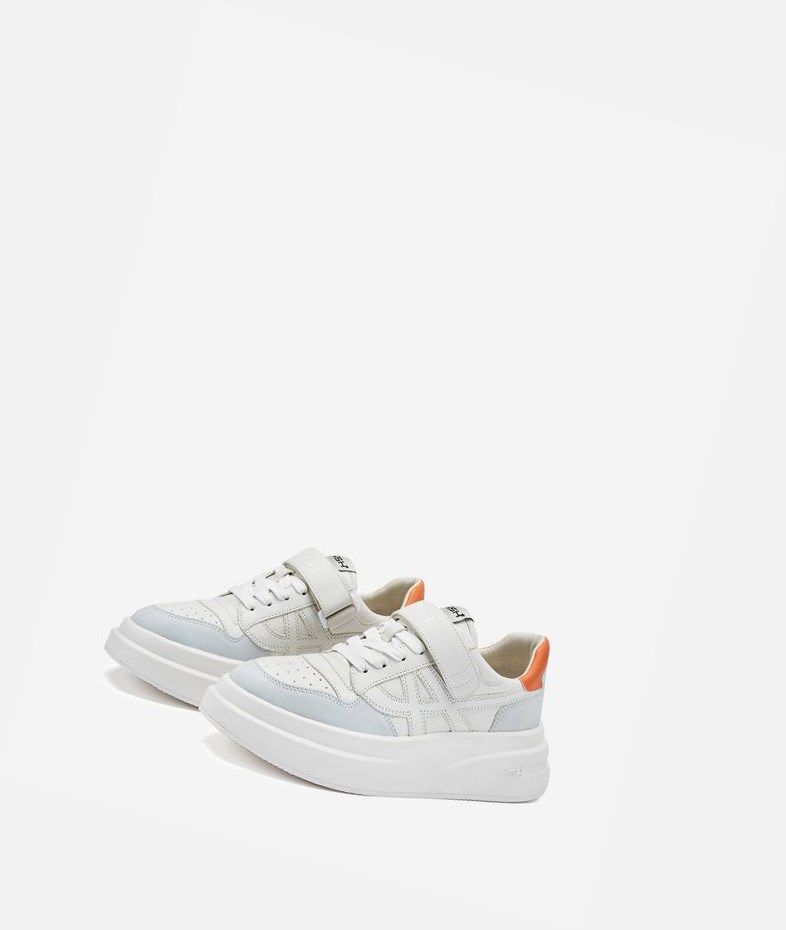 Pearl / White / Carrot / Metal White Women's ASH Indy Low-Top Sneakers | 725ZUCKJF