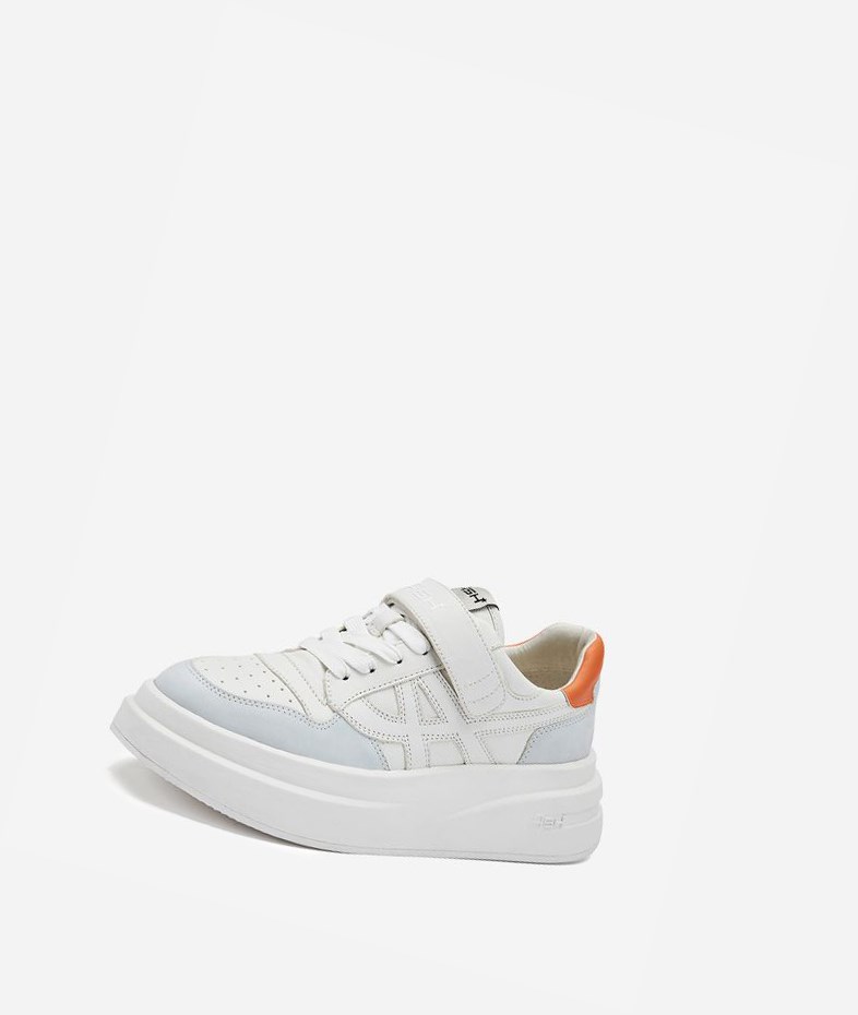 Pearl / White / Carrot / Metal White Women's ASH Indy Low-Top Sneakers | 725ZUCKJF