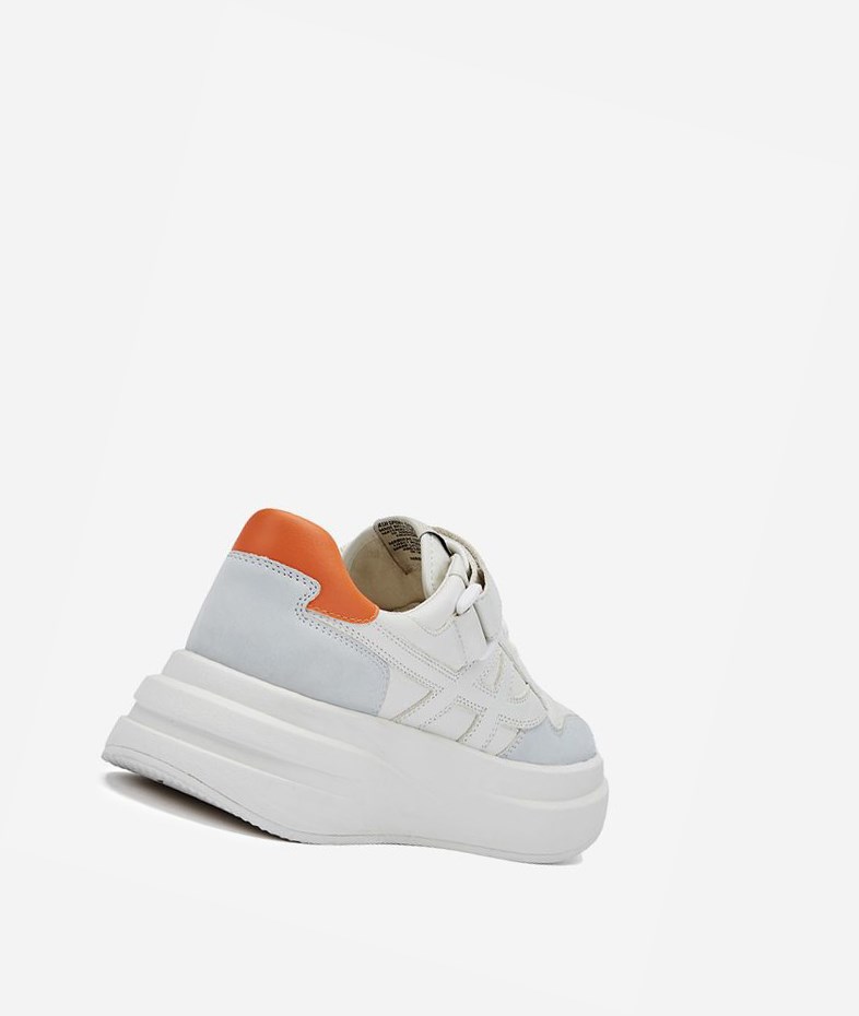 Pearl / White / Carrot / Metal White Women's ASH Indy Low-Top Sneakers | 725ZUCKJF