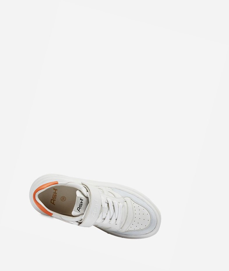 Pearl / White / Carrot / Metal White Women's ASH Indy Low-Top Sneakers | 725ZUCKJF