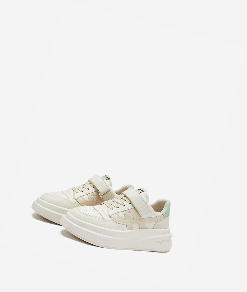 Talc / White / New Mint / Metal White Women's ASH Indy Low-Top Sneakers | 321TGWNPL