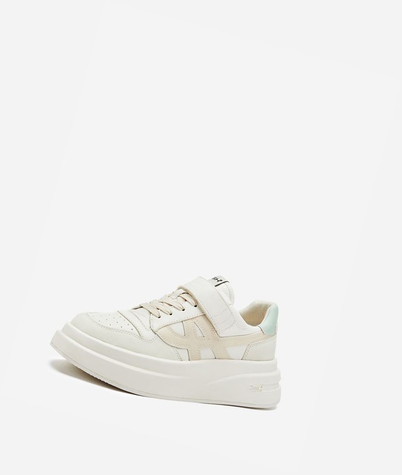 Talc / White / New Mint / Metal White Women's ASH Indy Low-Top Sneakers | 321TGWNPL