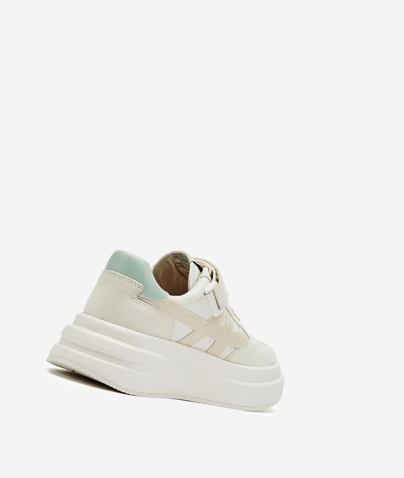 Talc / White / New Mint / Metal White Women's ASH Indy Low-Top Sneakers | 321TGWNPL