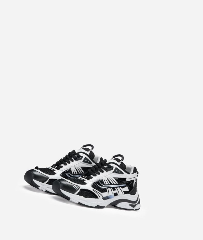 White / Black Women's ASH Race Low-Top Sneakers | 815MVGXOF