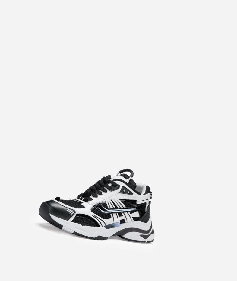 White / Black Women's ASH Race Low-Top Sneakers | 815MVGXOF