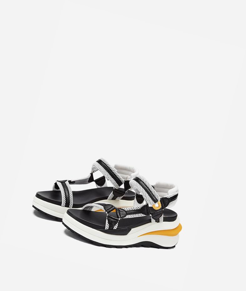 White / Black Women's ASH Shogun Bis Sneaker Sandals | 348GJALZM