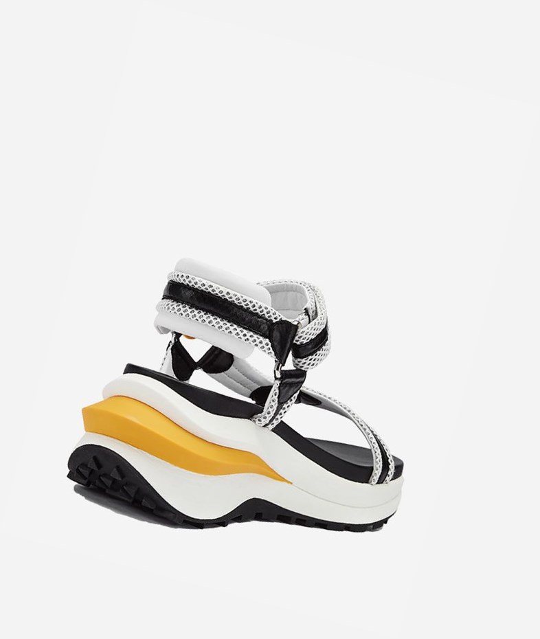 White / Black Women's ASH Shogun Bis Sneaker Sandals | 348GJALZM