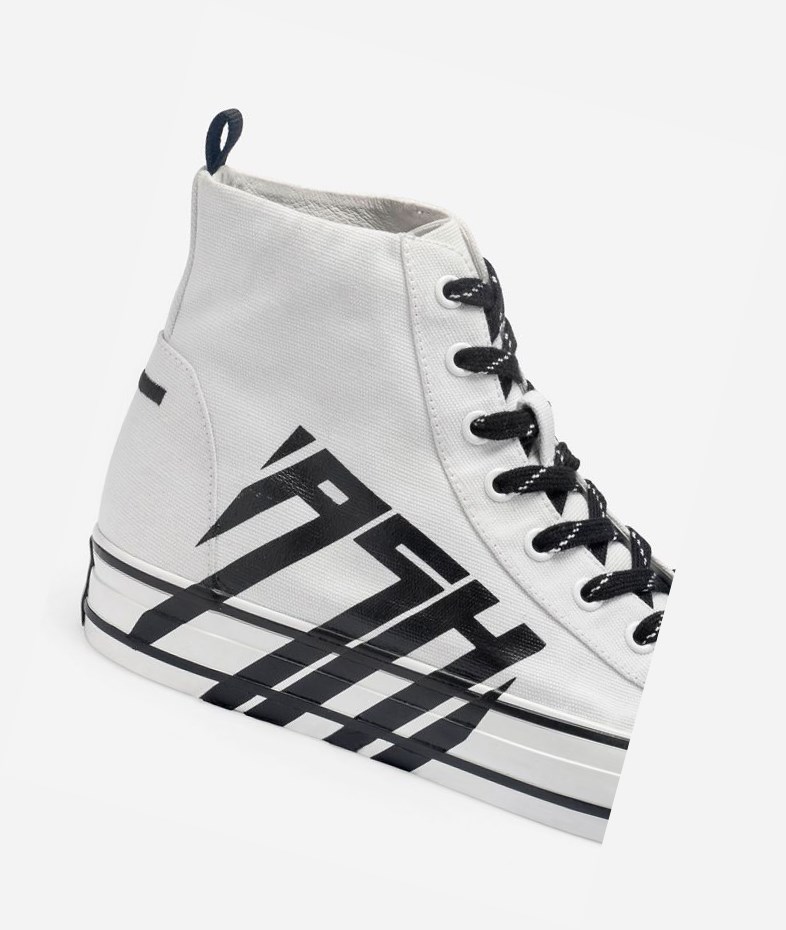 White / Black Women's ASH Viky High-Top Sneakers | 294QICJOY