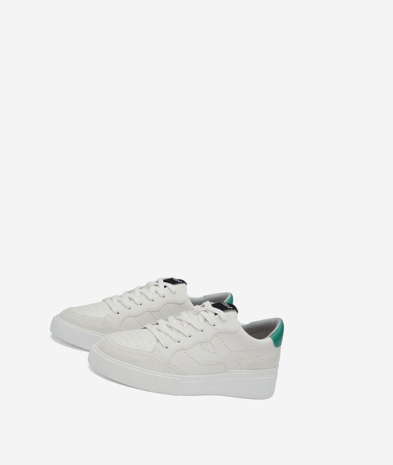 White / Cold Green Women's ASH Free Low-Top Sneakers | 239WLCJQR