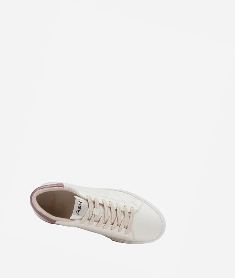 White / Pink wood Women's ASH Fury Bis Low-Top Sneakers | 640DMEAHX