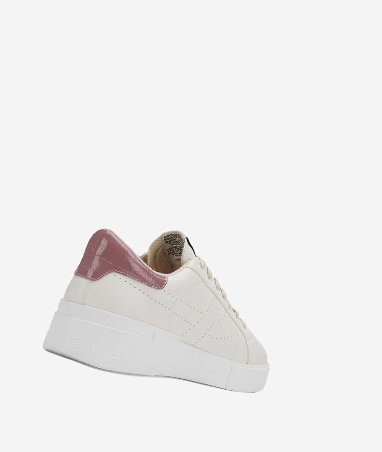 White / Pink wood Women's ASH Fury Bis Low-Top Sneakers | 640DMEAHX