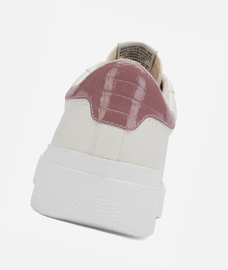 White / Pink wood Women's ASH Fury Bis Low-Top Sneakers | 640DMEAHX