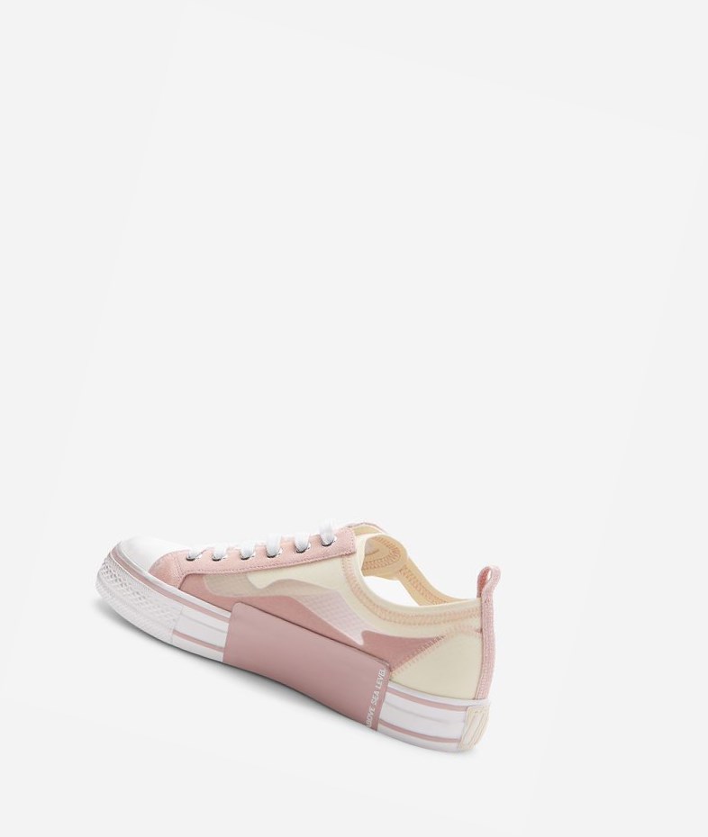 White / Pinksalt / Almond Oil Women's ASH Vertu Low-Top Sneakers | 257ZEQWSO