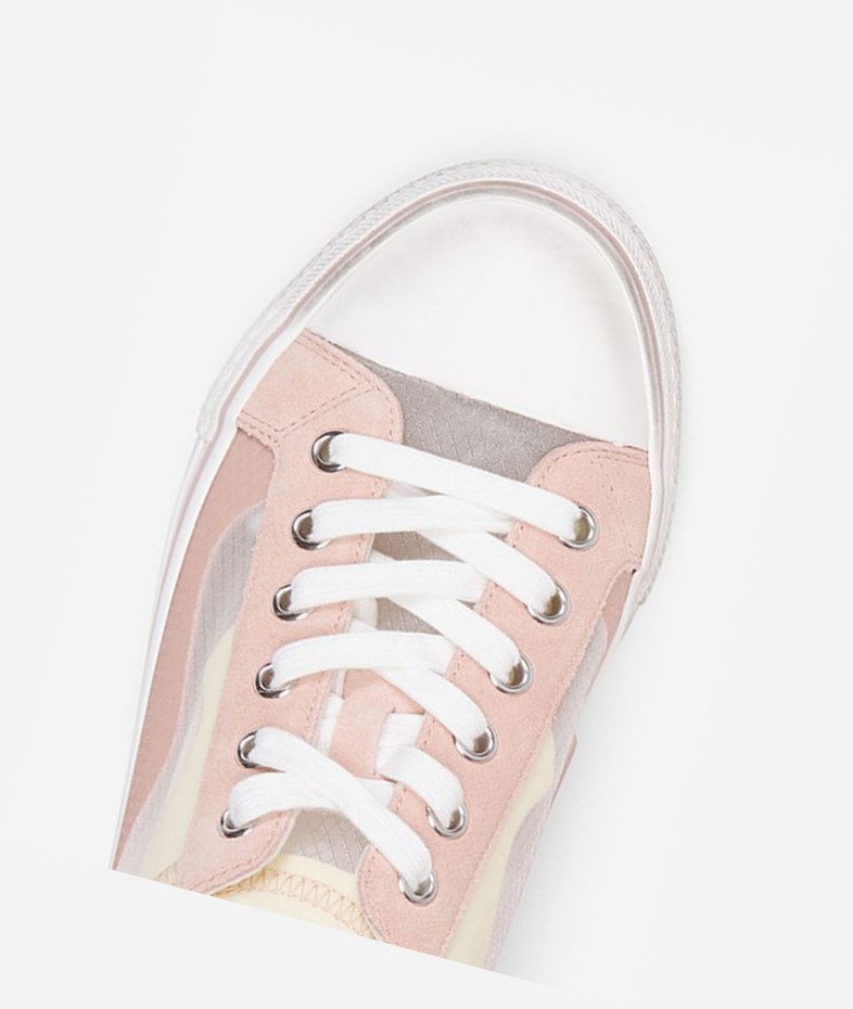 White / Pinksalt / Almond Oil Women's ASH Vertu Low-Top Sneakers | 257ZEQWSO