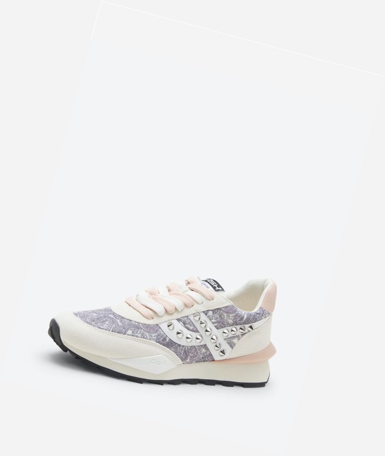 White / Pinksalt / Off White Women's ASH Spider Studs Low-Top Sneakers | 625BEDZHY