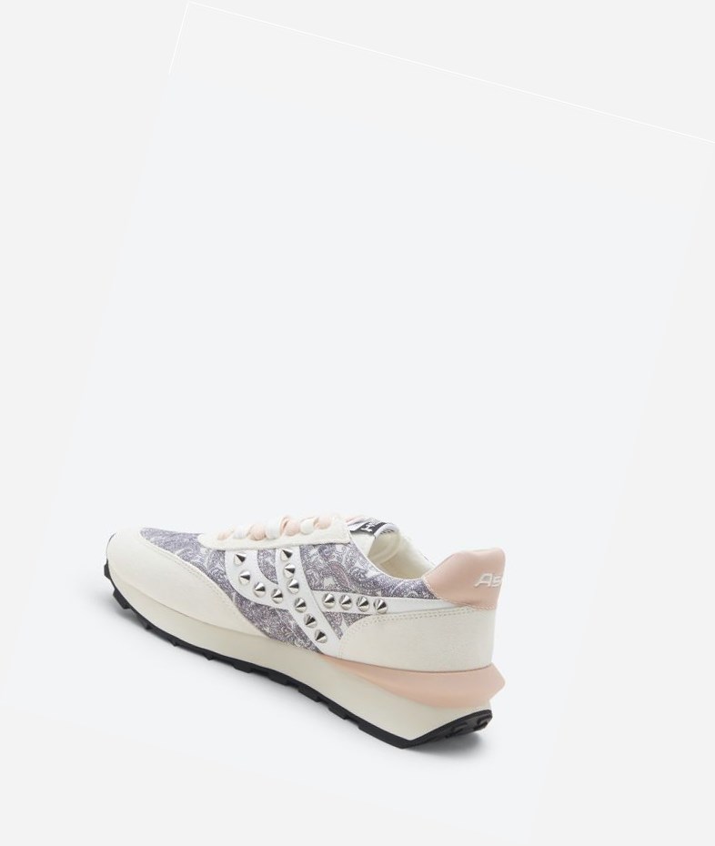 White / Pinksalt / Off White Women's ASH Spider Studs Low-Top Sneakers | 625BEDZHY