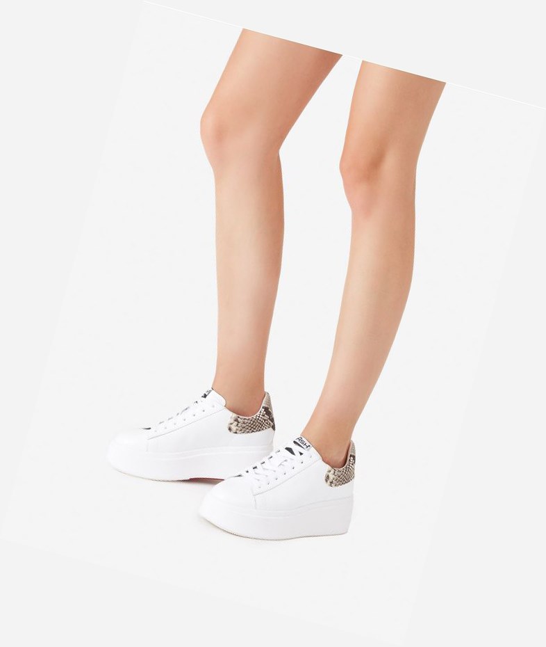 White / Roccia Women's ASH Moby Low-Top Sneakers | 014VBZKOT