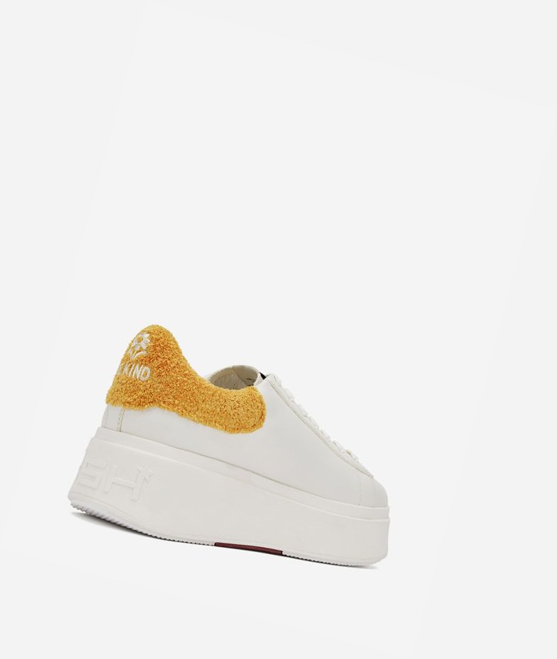 White / Spark Women's ASH Moby Be Kind Low-Top Sneakers | 786KUCOPH