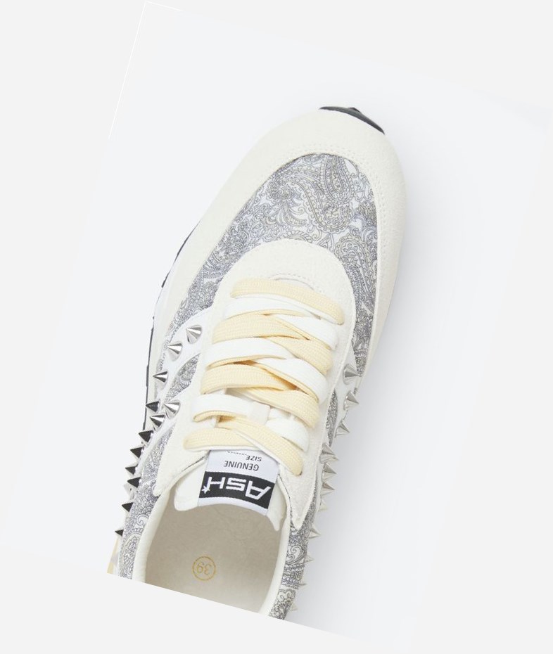 White / Vaniglia / Off White Women's ASH Spider Studs Low-Top Sneakers | 206RQJDCO