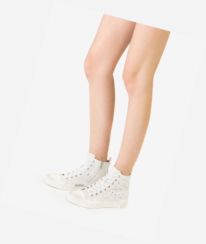 White Women's ASH Gaudi High-Top Sneakers | 917GAMEDV