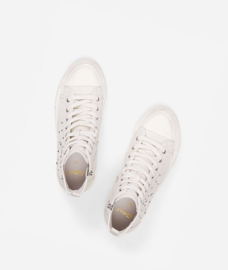 White Women's ASH Gaudi High-Top Sneakers | 917GAMEDV