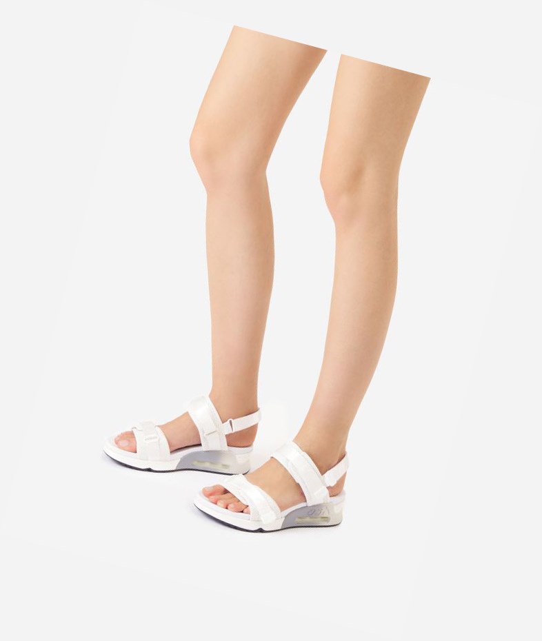 White Women's ASH Lock Sneaker Sandals | 425WIOTGN