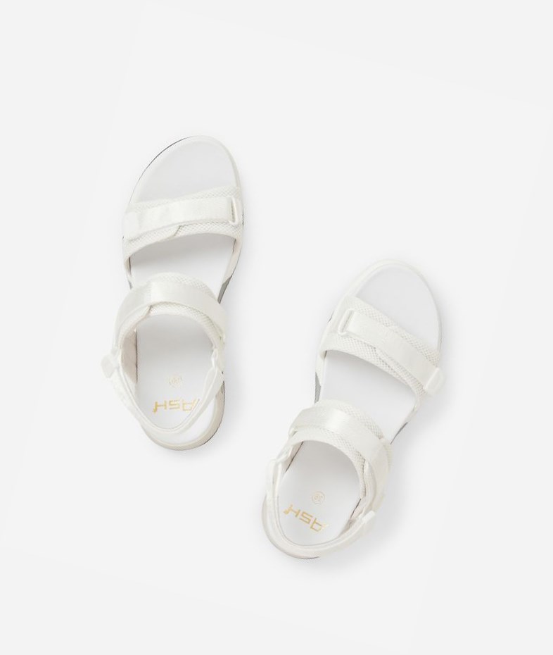 White Women's ASH Lock Sneaker Sandals | 425WIOTGN